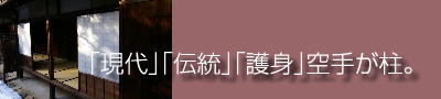 「現代」「伝統」「護身」空手が柱